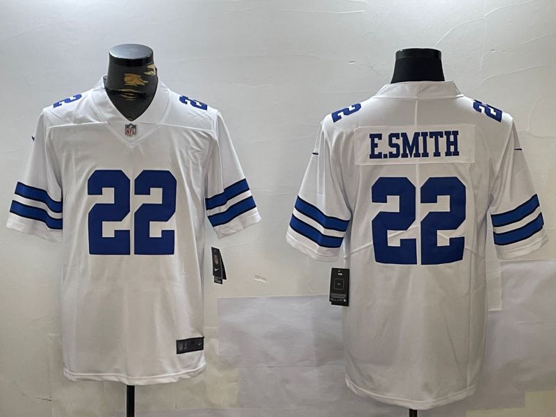 Men Dallas Cowboys #22 E.Smith White 2024 Nike Vapor Limited NFL Jersey style 3->dallas cowboys->NFL Jersey